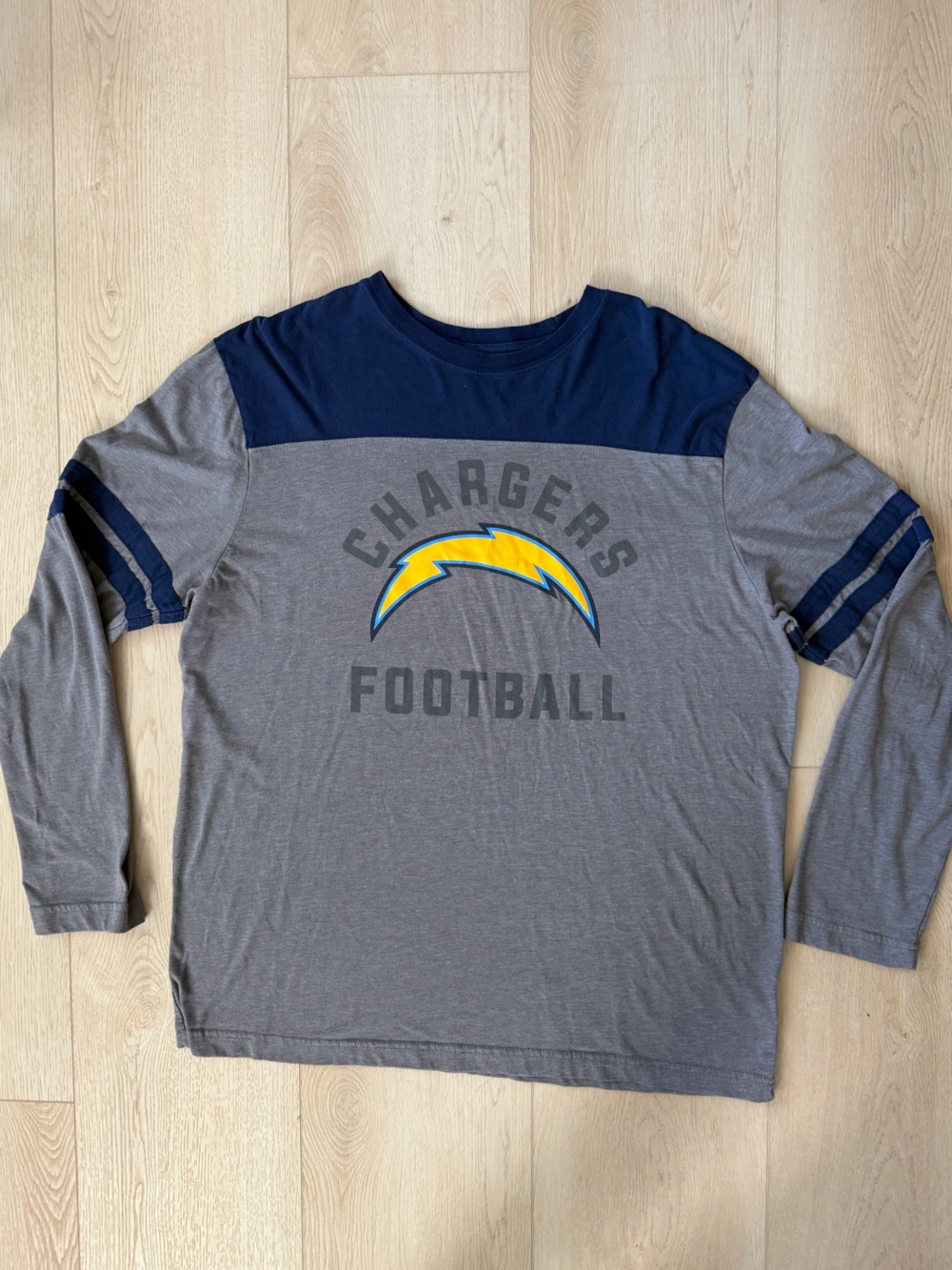NFL Los Angeles Chargers Center Logo Long Sleeve Shirt Mens XL Blue and Gray